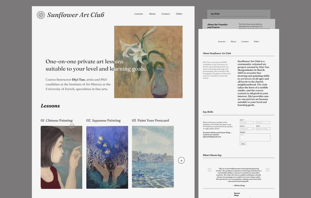 Sunflower Art Club Design